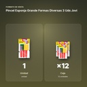 PINCEL ESPONJA GRANDE FORMAS DIVERSAS 3 UDS JOVI - formato de venta: caja de 12