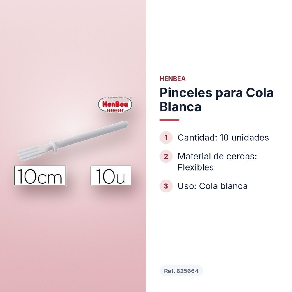 PINCELES PARA COLA BLANCA  - características principales
