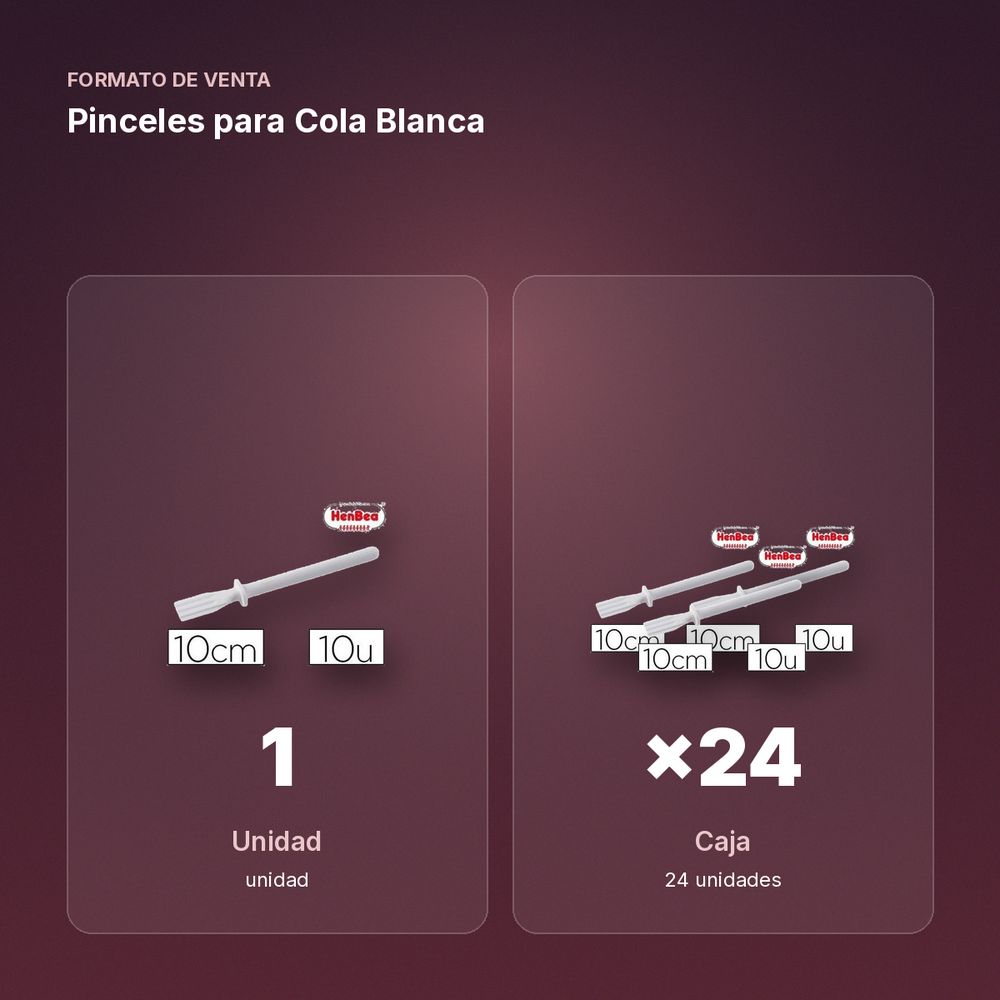PINCELES PARA COLA BLANCA  - formato de venta: caja de 24