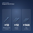 BOLÍGRAFO PILOT V5 AZUL  - formato de venta: paquete de 12, caja de 144