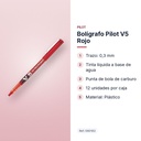 BOLÍGRAFO PILOT V5 ROJO  - características principales