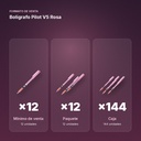 BOLÍGRAFO PILOT V5 ROSA  - formato de venta: paquete de 12, caja de 144