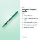 BOLÍGRAFO PILOT V5 VERDE - características principales