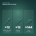 BOLÍGRAFO PILOT V5 VERDE - formato de venta: paquete de 12, caja de 144