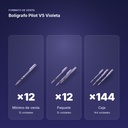 BOLÍGRAFO PILOT V5 VIOLETA - formato de venta: paquete de 12, caja de 144