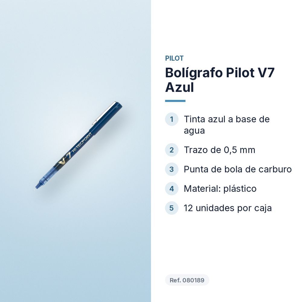 BOLÍGRAFO PILOT V7 AZUL - características principales