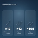 BOLÍGRAFO PILOT V7 AZUL - formato de venta: paquete de 12, caja de 144