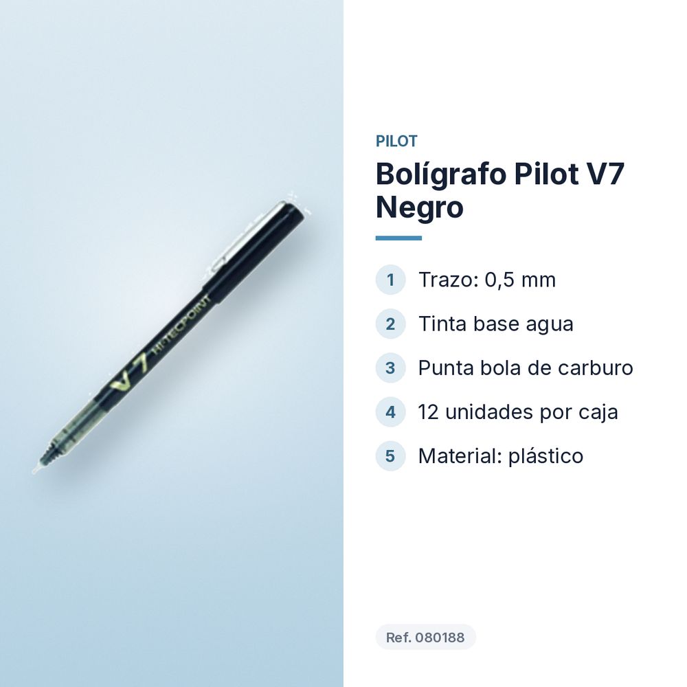 BOLÍGRAFO PILOT V7 NEGRO - características principales