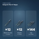 BOLÍGRAFO PILOT V7 NEGRO - formato de venta: paquete de 12, caja de 144