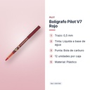 BOLÍGRAFO PILOT V7 ROJO  - características principales