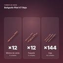 BOLÍGRAFO PILOT V7 ROJO  - formato de venta: paquete de 12, caja de 144