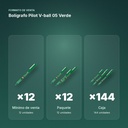 BOLÍGRAFO PILOT V-BALL 05 VERDE  - formato de venta: paquete de 12, caja de 144