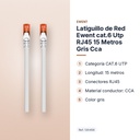 LATIGUILLO DE RED EWENT CAT.6 UTP RJ45 15 METROS GRIS CCA - características principales
