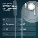 LATIGUILLO DE RED NANOCABLE CAT.6 UTP RJ45 1,5 METROS GRIS COBRE 100% - resumen de atributos