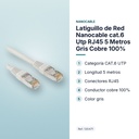 LATIGUILLO DE RED NANOCABLE CAT.6 UTP RJ45 5 METROS GRIS COBRE 100% - características principales