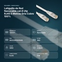 LATIGUILLO DE RED NANOCABLE CAT.6 UTP RJ45 5 METROS GRIS COBRE 100% - resumen de atributos