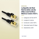 LATIGUILLO DE RED NANOCABLE CAT.6A SFTP LSZH RJ45 2 METROS COBRE 100% - características principales