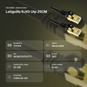 LATIGUILLO RJ45 UTP 25CM - resumen de atributos