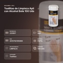 TOALLITAS DE LIMPIEZA APLI CON ALCOHOL BOTE 100 UDS - resumen de atributos