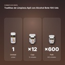 TOALLITAS DE LIMPIEZA APLI CON ALCOHOL BOTE 100 UDS - formato de venta: caja de 12, palé de 600