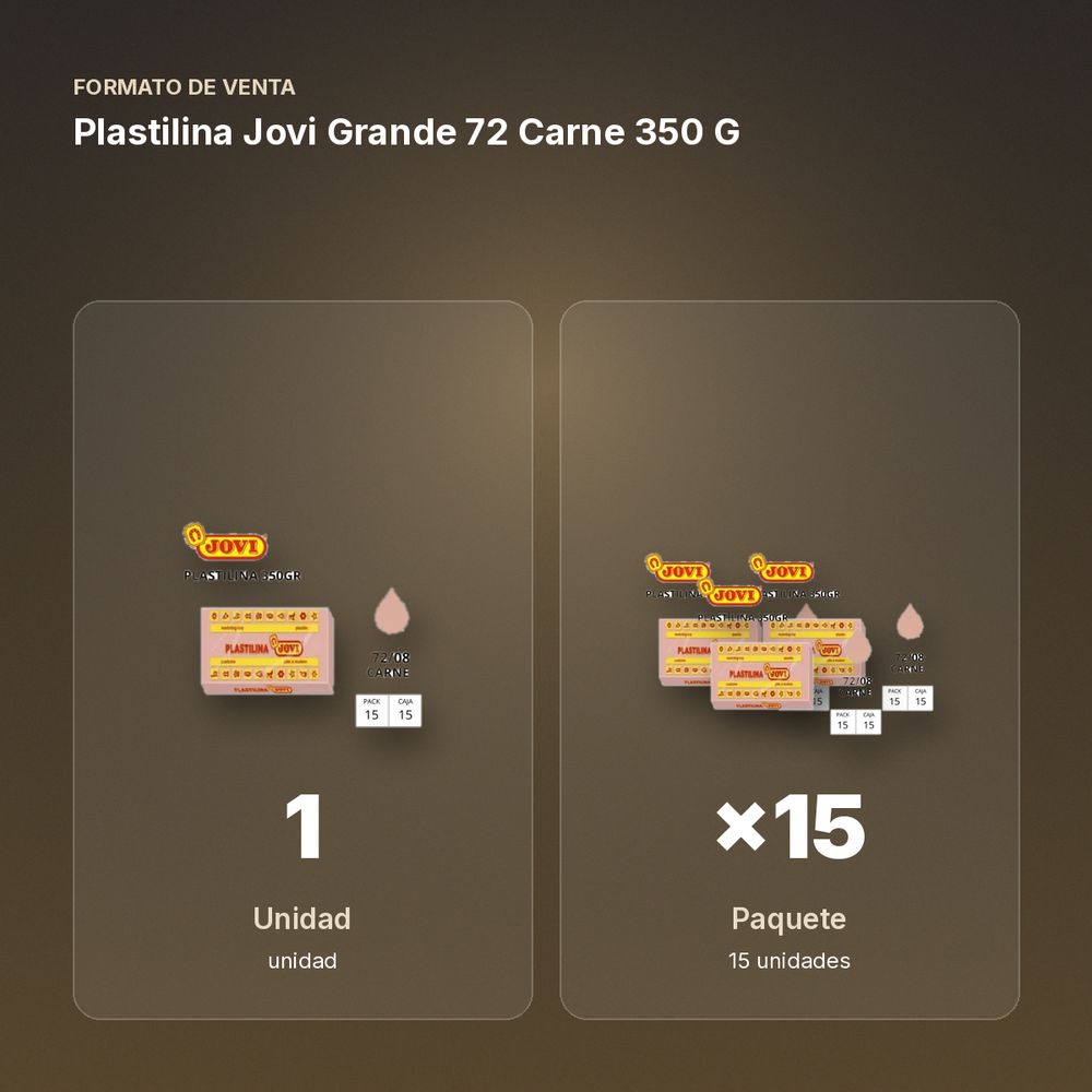 PLASTILINA JOVI GRANDE 72 CARNE 350 G - formato de venta: paquete de 15