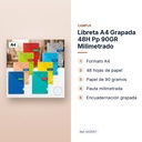 LIBRETA A4 GRAPADA 48H PP 90GR MILIMETRADO - características principales
