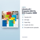 LIBRETA A5+ GRAPADA 48H PP 90G CUADRO 3MM - características principales