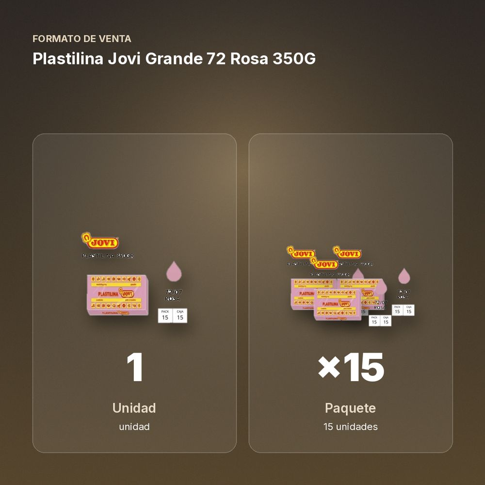 PLASTILINA JOVI GRANDE 72 ROSA 350G - formato de venta: paquete de 15
