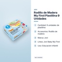 RODILLO DE MADERA MY FIRST PLASTILINA 9 UNIDADES - características principales