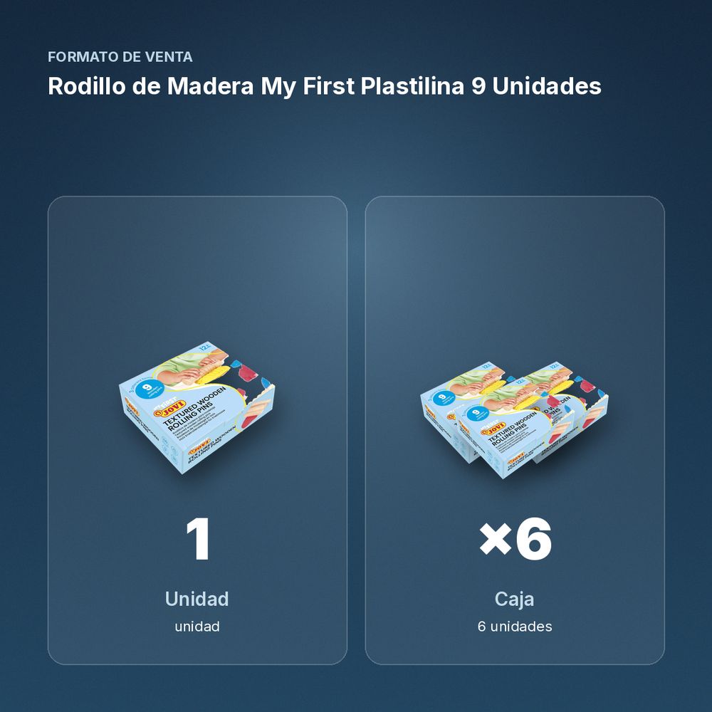 RODILLO DE MADERA MY FIRST PLASTILINA 9 UNIDADES - formato de venta: caja de 6