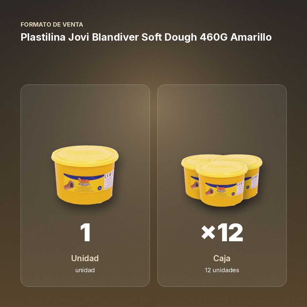 PLASTILINA JOVI BLANDIVER SOFT DOUGH 460G AMARILLO - formato de venta: caja de 12