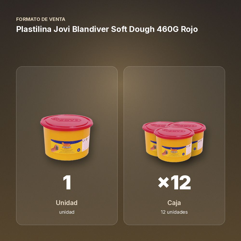 PLASTILINA JOVI BLANDIVER SOFT DOUGH 460G ROJO - formato de venta: caja de 12