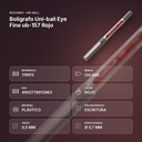BOLÍGRAFO UNI-BALL EYE FINE UB-157 ROJO - resumen de atributos