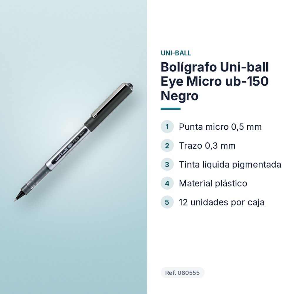 BOLÍGRAFO UNI-BALL EYE MICRO UB-150 NEGRO - características principales