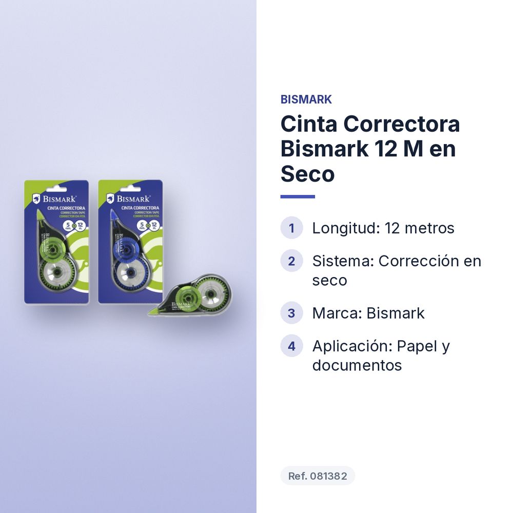 CINTA CORRECTORA BISMARK 12 M EN SECO - características principales