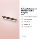 BOLÍGRAFO PARKER IM MONOCROMÁTICO BORGOÑA - características principales