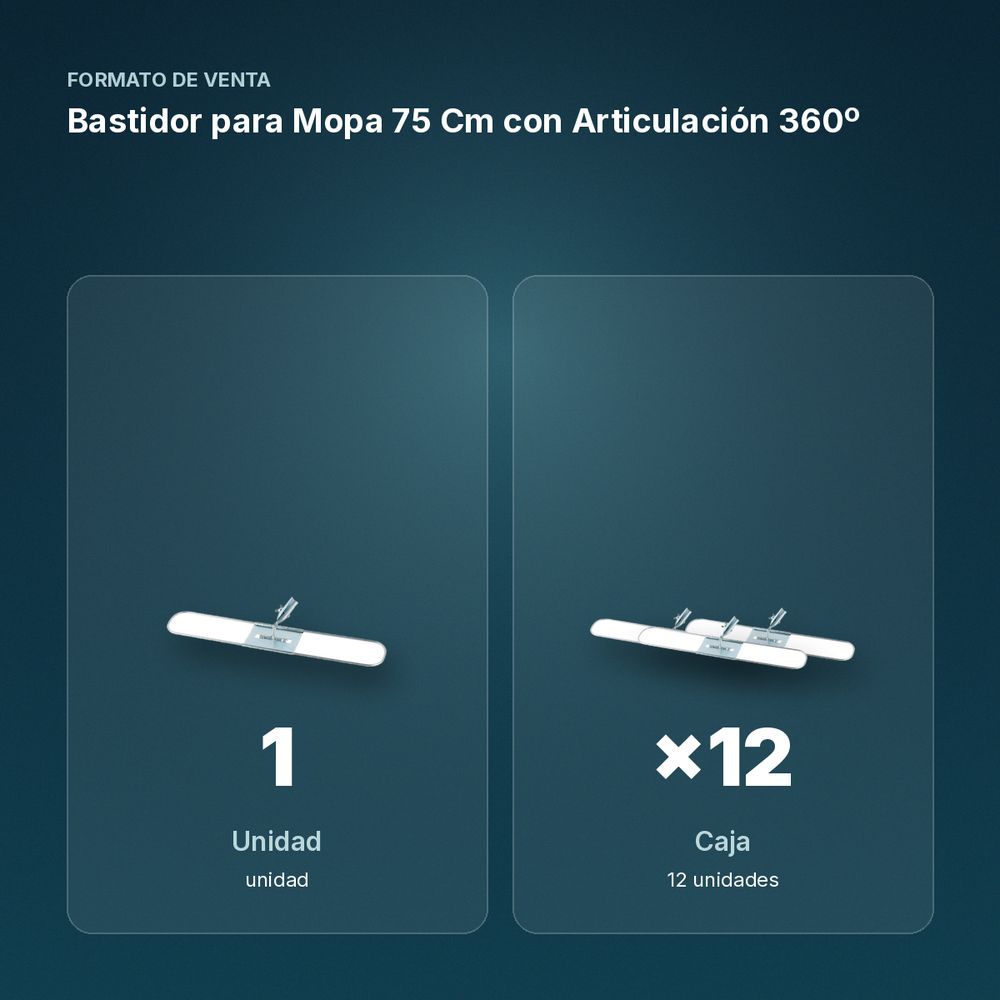 BASTIDOR PARA MOPA 75 CM CON ARTICULACIÓN 360º - formato de venta: caja de 12