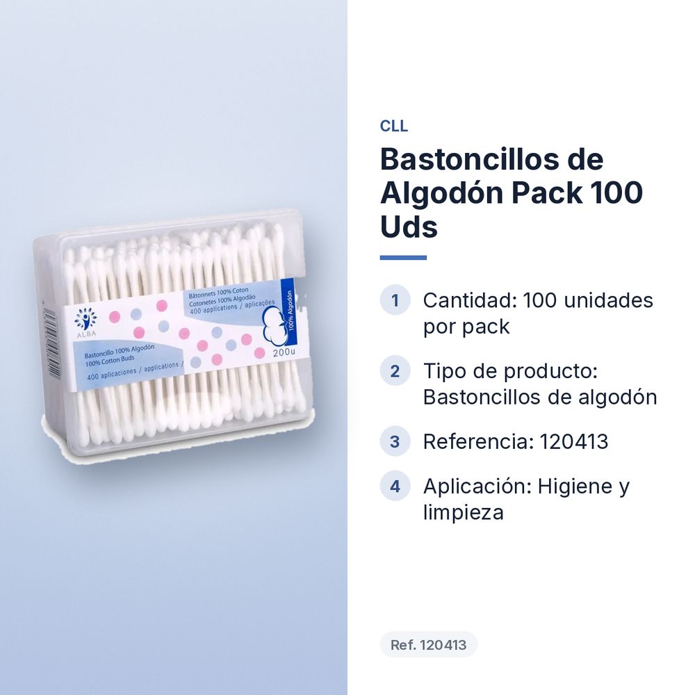 BASTONCILLOS DE ALGODÓN PACK 100 UDS - características principales