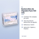 BASTONCILLOS DE ALGODÓN PACK 100 UDS - características principales