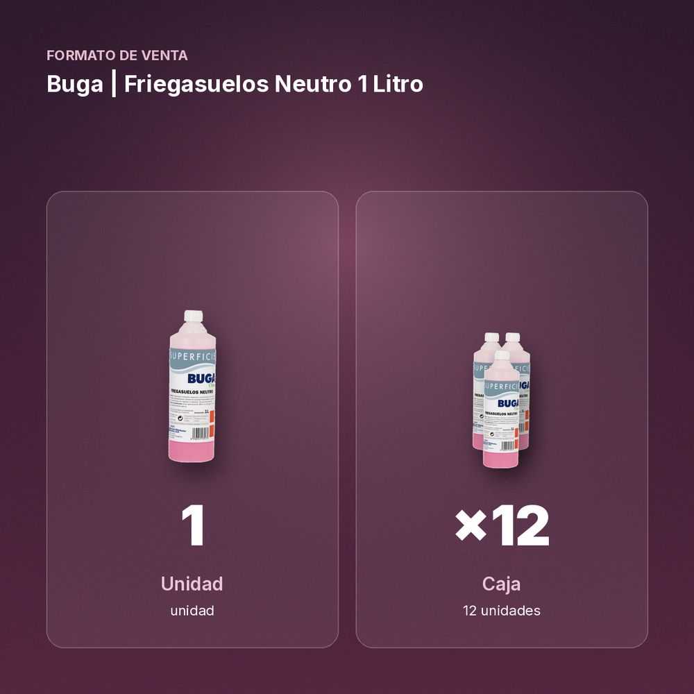 BUGA | FRIEGASUELOS NEUTRO 1 LITRO - formato de venta: caja de 12