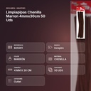 LIMPIAPIPAS CHENILLA MARRON 4MMX30CM 50 UDS - resumen de atributos