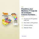 PLASTILINA JOVI MEDIANA 71 CAJA DE 15 UNIDADES COLORES SURTIDOS 150G - características principales