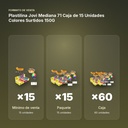 PLASTILINA JOVI MEDIANA 71 CAJA DE 15 UNIDADES COLORES SURTIDOS 150G - formato de venta: paquete de 15, caja de 60