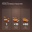 PLASTILINA JOVI MEDIANA 71 NARANJA 150G - formato de venta: paquete de 15, caja de 60