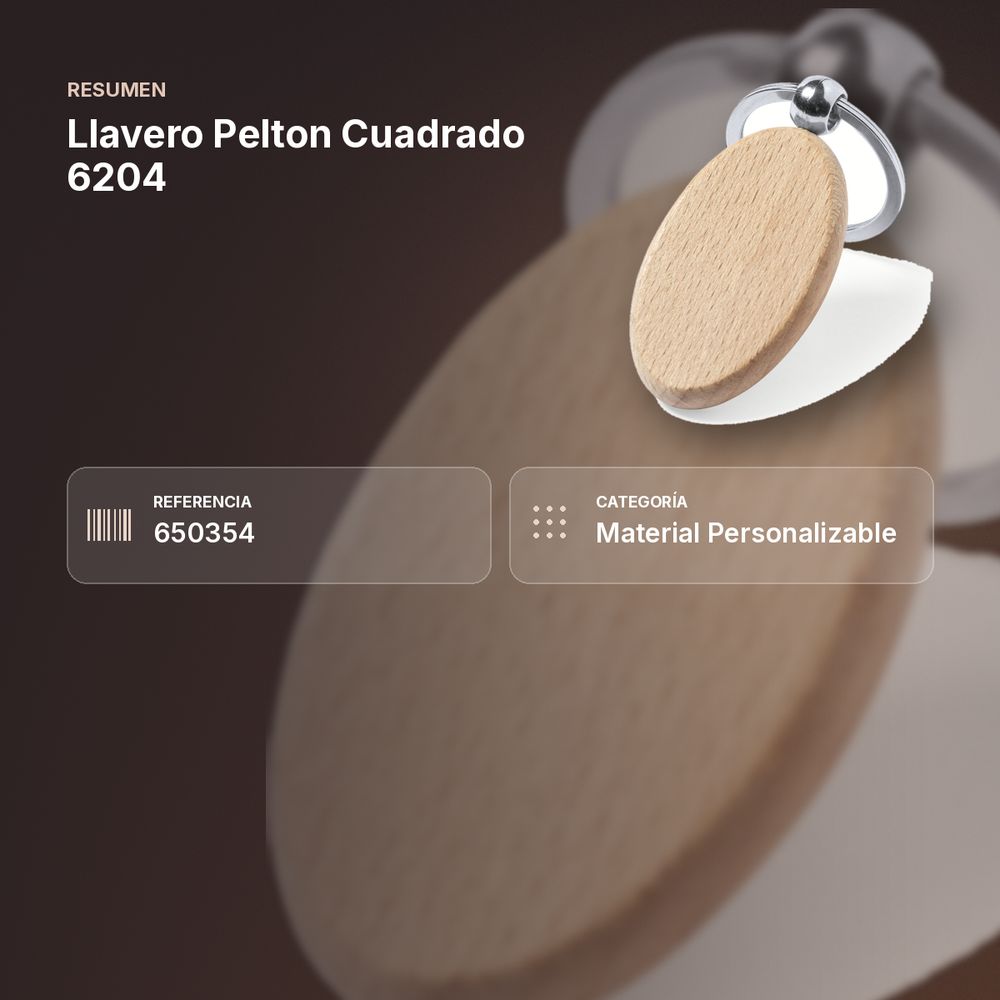 LLAVERO PELTON CUADRADO 6204 - resumen de atributos