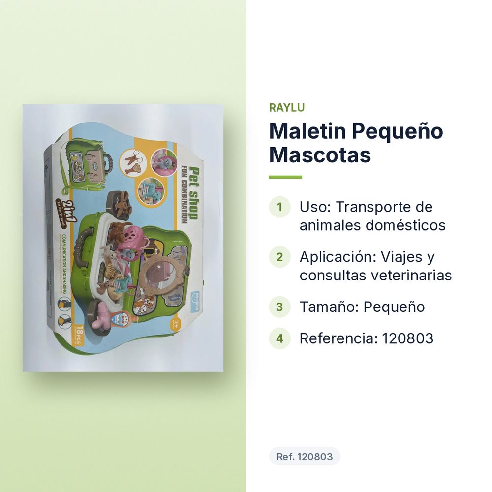 MALETIN PEQUEÑO MASCOTAS - características principales
