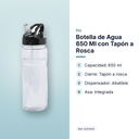 BOTELLA DE AGUA 650 ML CON TAPÓN A ROSCA - características principales