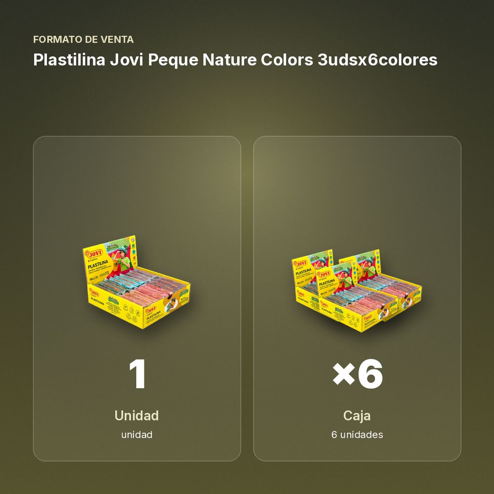 PLASTILINA JOVI PEQUE NATURE COLORS 3UDSX6COLORES - formato de venta: caja de 6