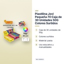 PLASTILINA JOVI PEQUEÑA 70 CAJA DE 30 UNIDADES 50G COLORES SURTIDOS - características principales