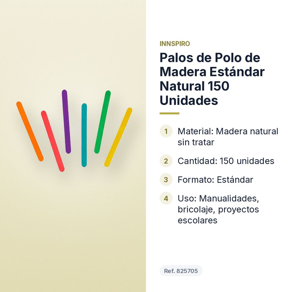 PALOS DE POLO DE MADERA ESTÁNDAR NATURAL 150 UNIDADES - características principales